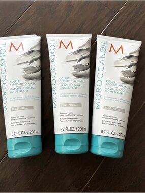 Moroccanoil Color Depositing Mask Lot of 3, Platinum 6.7oz New